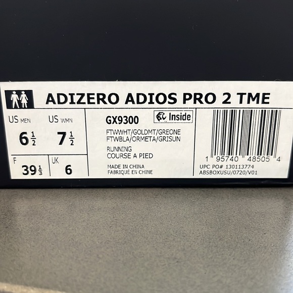 Unisex Adidas Adizero Adios Pro 2 Tme                         6 1/2M / 7 1/2 WMN - Picture 9 of 9